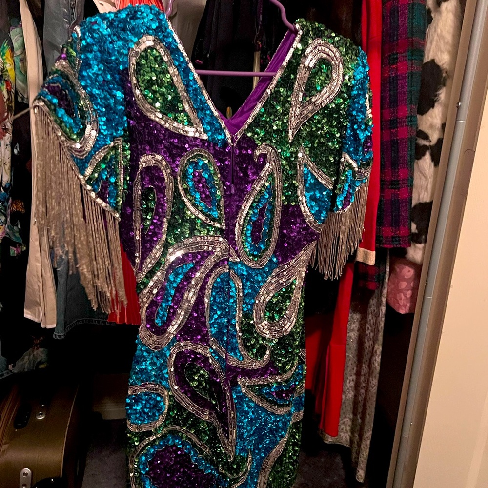 1980s Sequin Beaded  Dress
